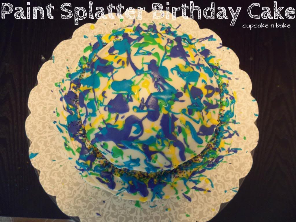  Cute Paint Splatter Birthday Cake via @cupcake_n_bake #birthdaycake