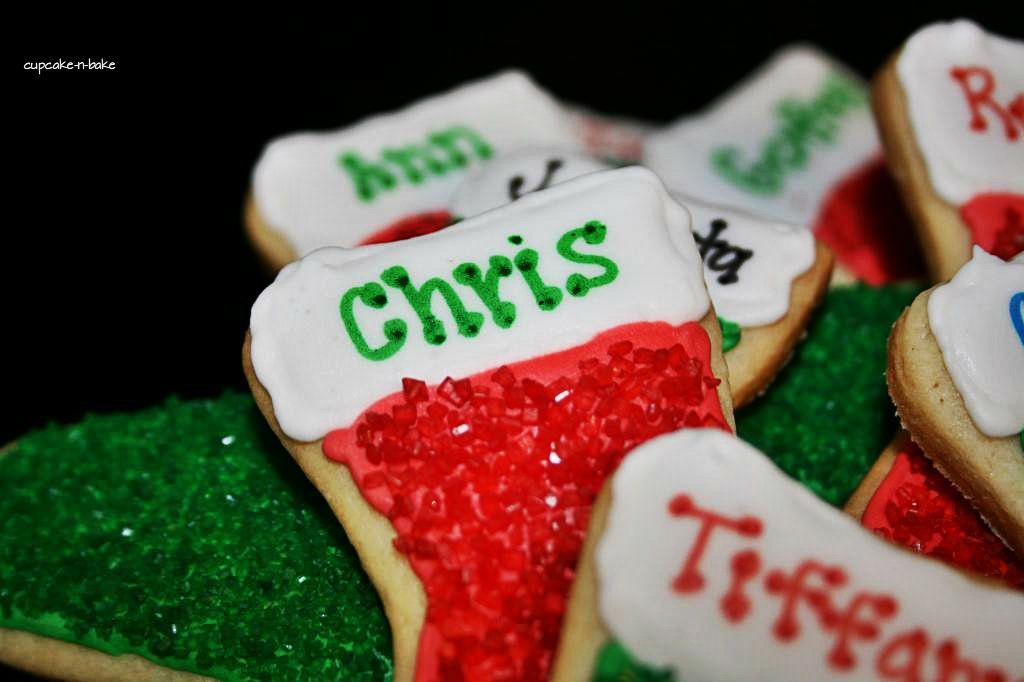 Christmas Stocking cookies via @cupcake_n_bake