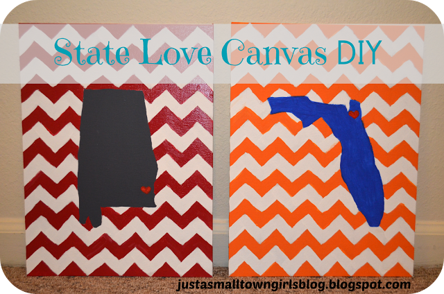  DIY State Love Canvas via Just a Small Town Girl