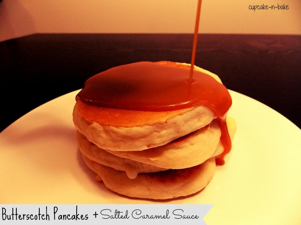  Butterscotch Pancakes + Salted Caramel Sauce via @cupcake_n_bake #breakfast #caramel #recipes