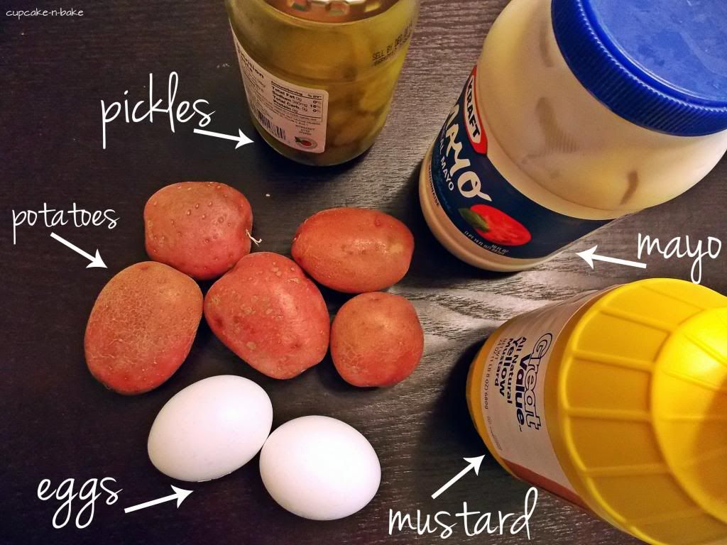  Ingredients to make Homemade Potato Salad via @cupcake_n_bake only 5! #recipes #sidedishes
