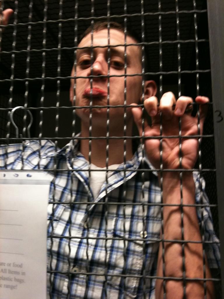 He thinks that puppy dog look work on me. Will locked up.