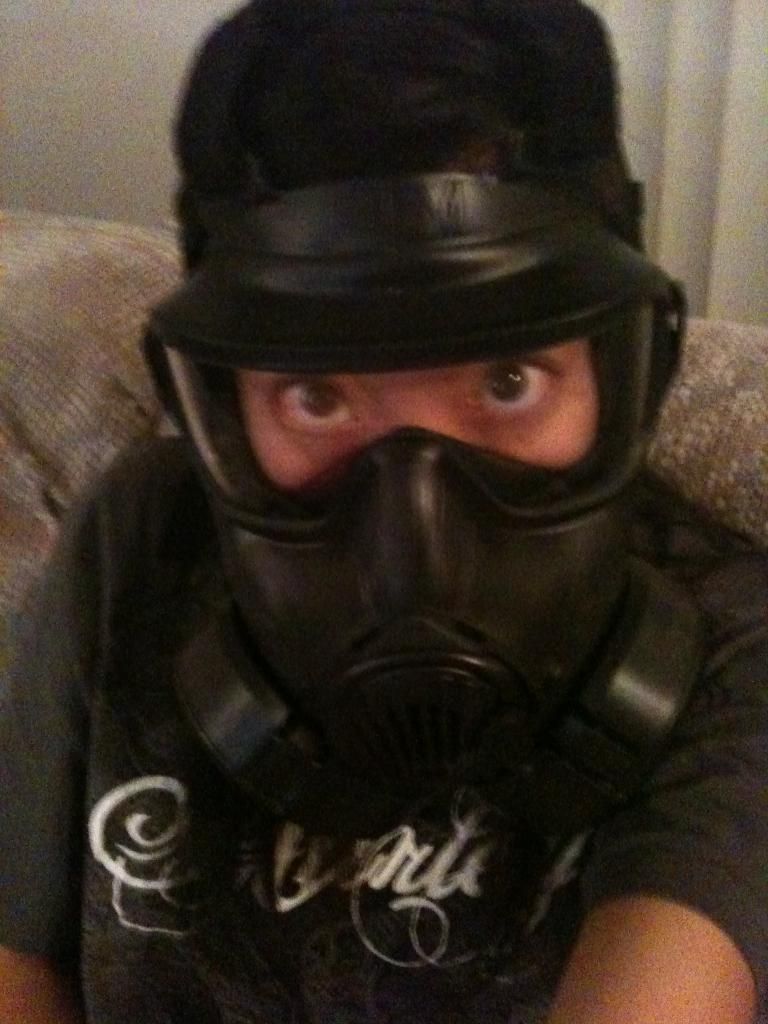 Ech wearing a gas mask Ech wearing a gas mask