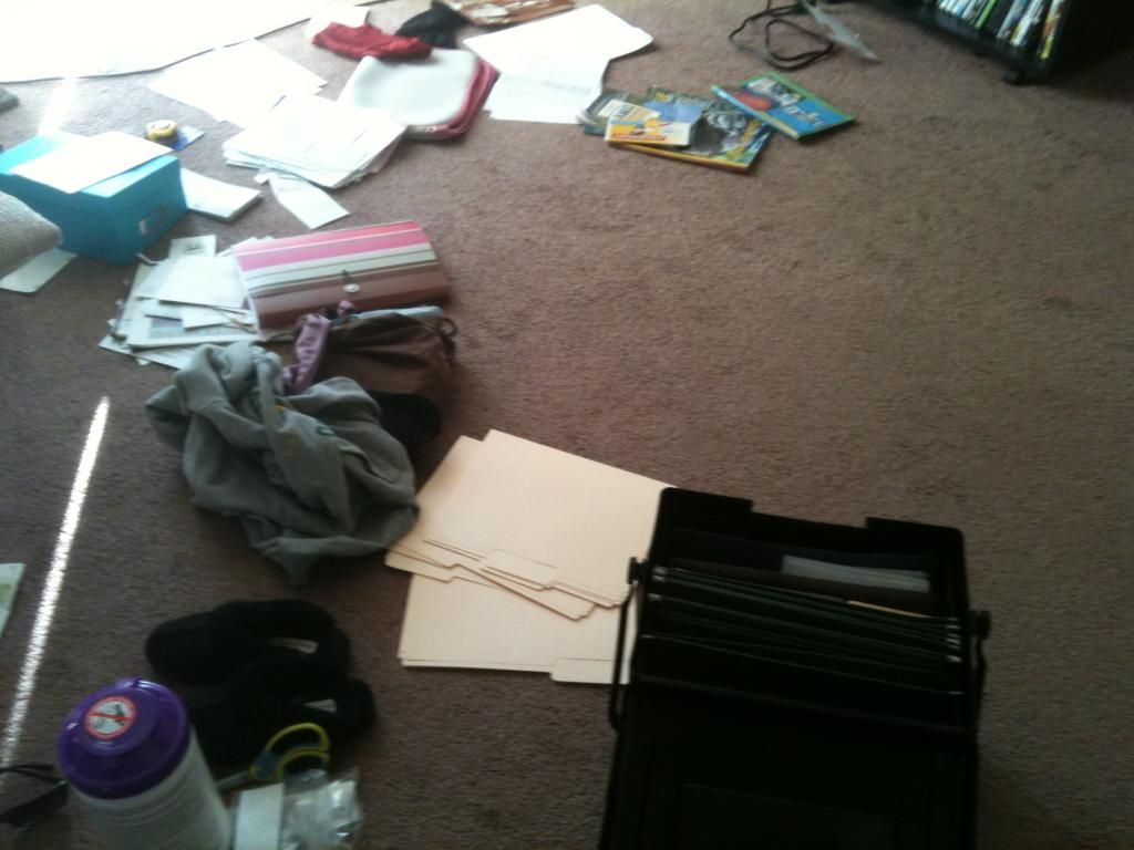 wedding stuff all over the living room