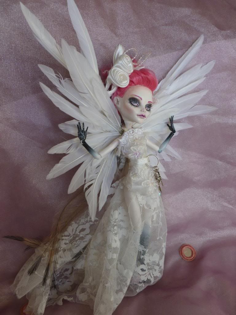 OOAK MONSTER HIGH REPAINT LITTLE GOTHIC ANGEL FAIRY FANTASY ART DOLL