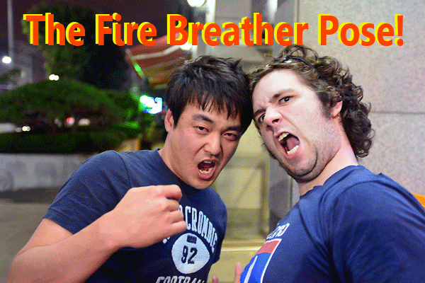 The Fire Breather Pose, Why do people pose like they're breathing fire?